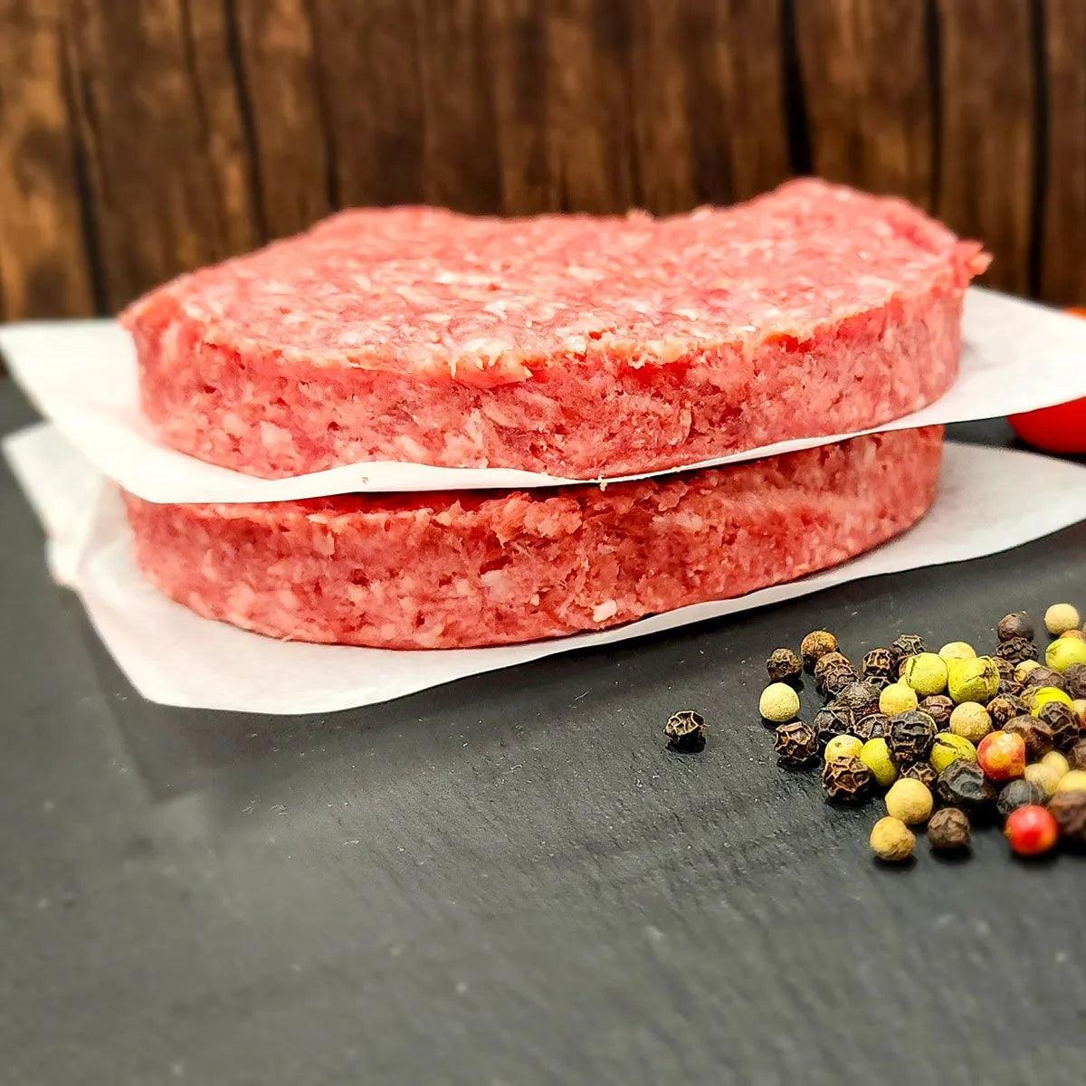 Four - 1/2 lb. American Wagyu Akaushi Burger Patties - J-H Cattle Co. Meat Store