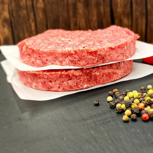 Four - 1/2 lb. American Wagyu Akaushi Burger Patties - J-H Cattle Co. Meat Store