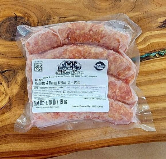 JH Habanero Mango Bratwurst - J-H Cattle Co. Meat Store
