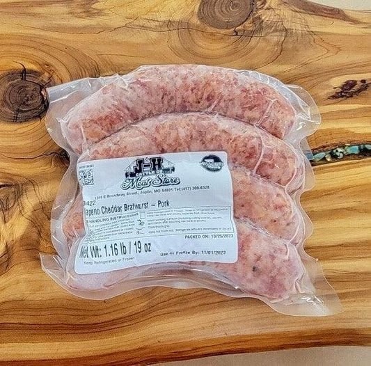 JH Jalapeno Cheddar Bratwurst - J-H Cattle Co. Meat Store