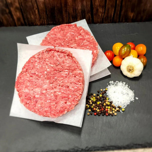 Six - 1/3lb. American Wagyu Akaushi Burger Patties - J-H Cattle Co. Meat Store