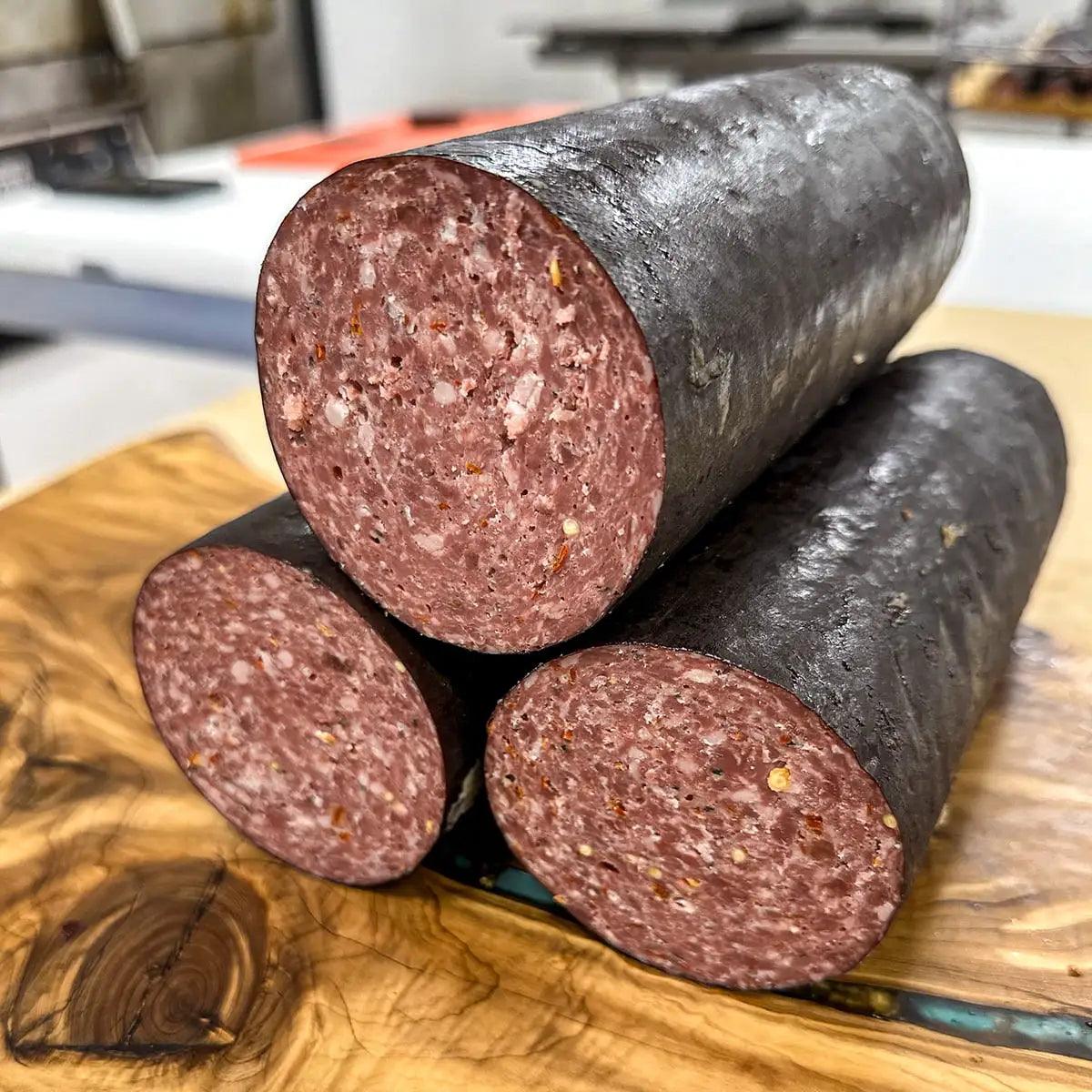 American Wagyu Akaushi Spicy Summer Sausage - J-H Cattle Co. Meat Store